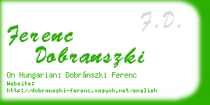 ferenc dobranszki business card